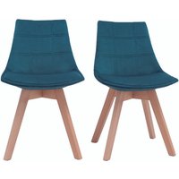 Stühle skandinavisch aus dunkelgrauem Stoff und Holz (2er-Set) MATILDE von MILIBOO