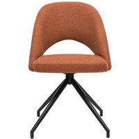 Stuhl aus rostbraunem Stoff mit texturiertem Samteffekt und schwarzem Metall 360° drehbar COSETTE von MILIBOO