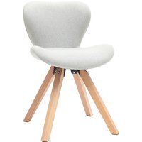 Stuhl skandinavisch Stoff Grau Beine helles Holz anya - Perlgrau von MILIBOO