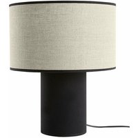 Tischlampe aus hellem Leinen und schwarzer Baumwolle slot - Schwarz von MILIBOO