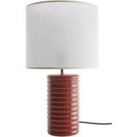 Miliboo - Tischleuchte aus emaillierter Keramik in Terracotta mit écrufarbenem Lampenschirm H53 cm berro von MILIBOO
