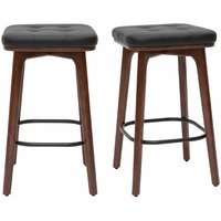 Vintage-Barhocker in Schwarz und dunkles Holz 65 cm (2er-Set) gramma von MILIBOO