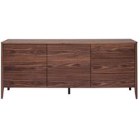 Vintage-Sideboard mit 2 Türen und 3 Schubladen Walnussfurnier B180 cm benja - Nussbaum von MILIBOO