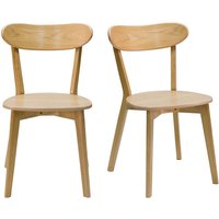 Vintage-Stühle aus hellem Holz mit Eichenfurnier (2er-Set) DOVE - Eiche hell von MILIBOO
