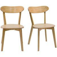 Vintage-Stühle aus hellem Holz mit Eichenfurnier (2er-Set) DOVE von MILIBOO