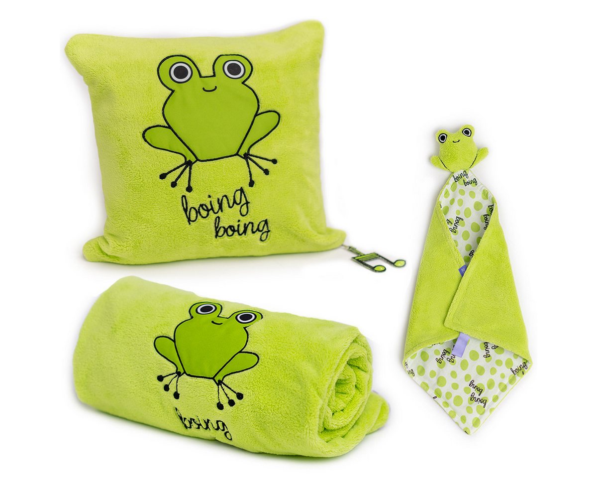 Babydecke Milk&Moo Cacha Frog Kuscheldecke Set, MILK&MOO von MILK&MOO