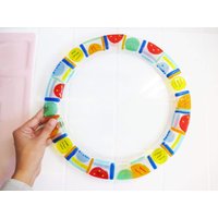 Vintage Murano Style Runde Servierplatte - Bunte Geschmolzene Glas Aperitif Cruditee Platte Memphis Design von MILKTEETHS