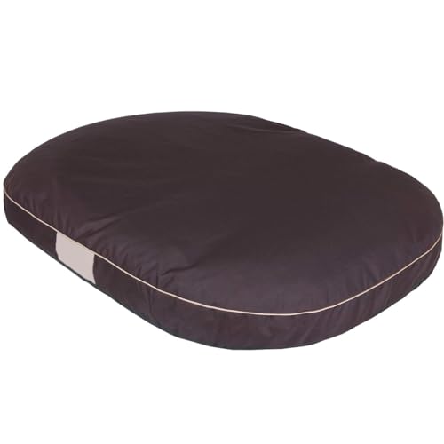 millybo OVAL Hundematratze, Hundebett für Kleine, Mittlere, Große Hunde - Robustes, wasserdichtes Hundekissen, kuscheliges Schaum Tierbett, Outdoor & waschbar - 87x68x15cm Braun von millybo