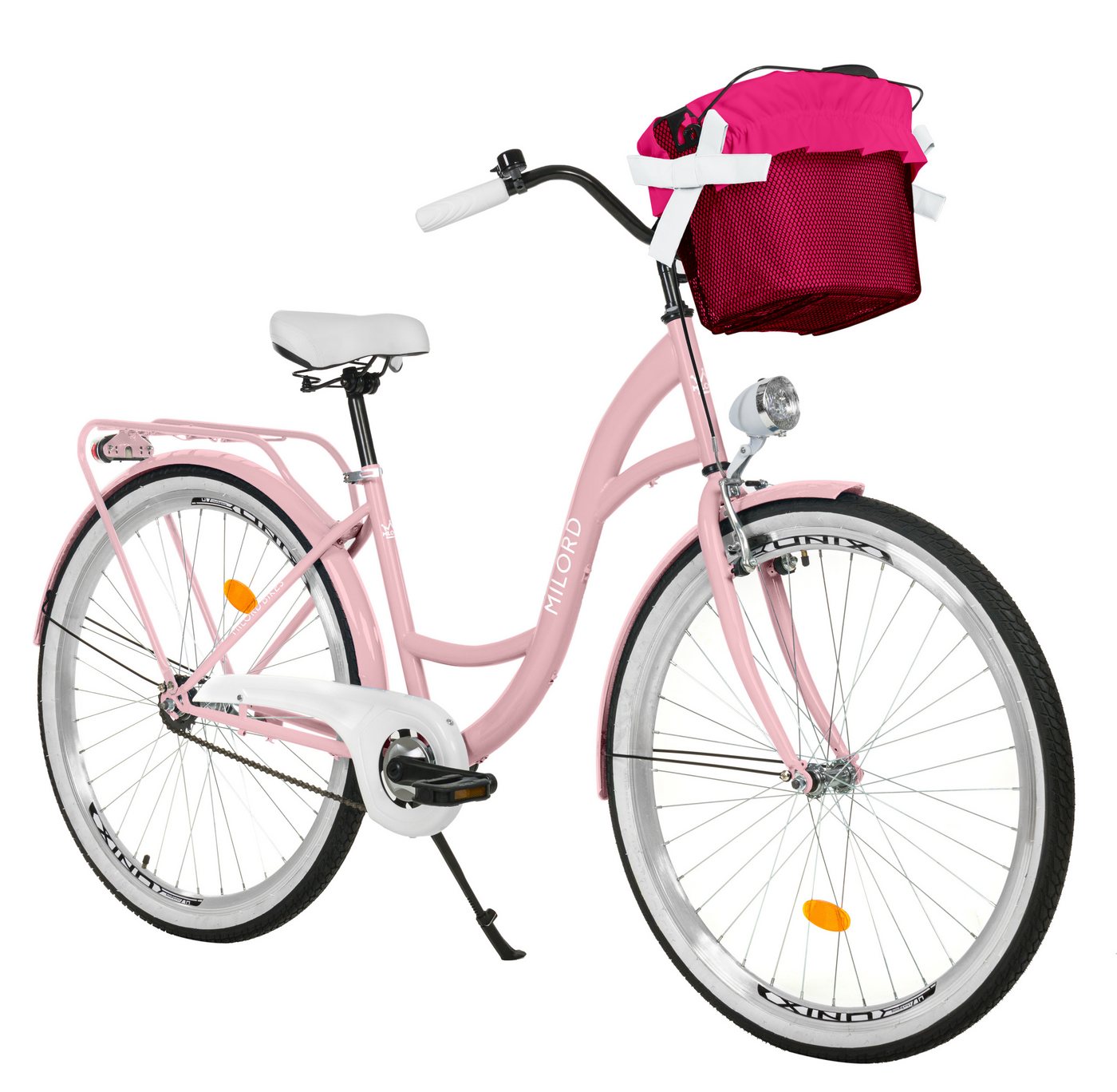 MILORD BIKES Cityrad Milord City Fahrrad Korb Damenfahrrad, 28/26 Zoll, Rosa, 1-Gang, 1 Gang MILORD BIKES Cityrad Milord City Fahrrad Korb Damenfahrrad, 28/26 Zoll, Rosa, 1-Gang, 1 Gang von MILORD BIKES