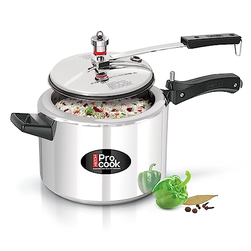 Milton Schnellkochtopf, 5 l (20 Tassen, 5 Quart), Mini-Dampfgarer aus Aluminium mit Sicherheitsventil, gasfreundlich, Innendeckel mit Silikondichtung, lebensmittelecht, spülmaschinenfest, Einmachen von MILTON Pro cook