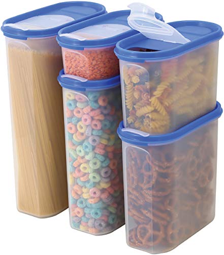 MILTON hochwertige Aufbewahrungsboxen mit großer Öffnung und Deckel für Lebensmittel aus BPA-Freiem ABS Plastik Vorratsdose, luftdicht, durchsichtig in verschiedenen Größen - 5er Set von MILTON