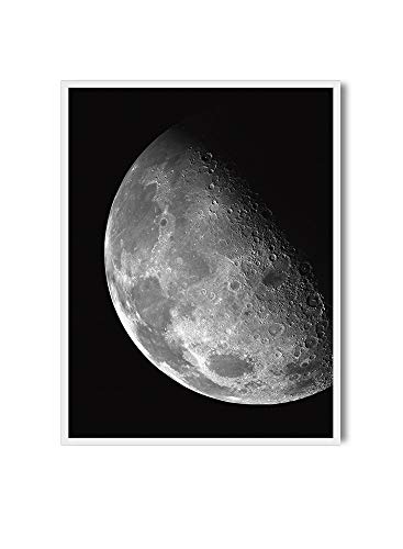 Kunstdruck zum Einrahmen als Wandbild/Poster mit Mond und Weltall, schwarz-Weiss Moon | Crescent Moon (20 x 30 cm) von MILUKA