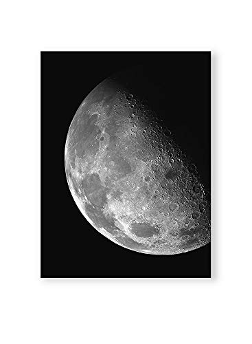 Kunstdruck zum Einrahmen als Wandbild/Poster mit Mond und Weltall, schwarz-Weiss Moon | Crescent Moon (30 x 40 cm) von MILUKA