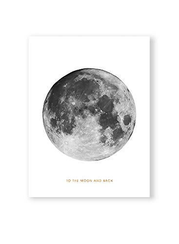 Kunstdruck zum Einrahmen als Wandbild/Poster mit Mond und Weltall, schwarz-Weiss Moon | Full Moon (20 x 30 cm) von MILUKA