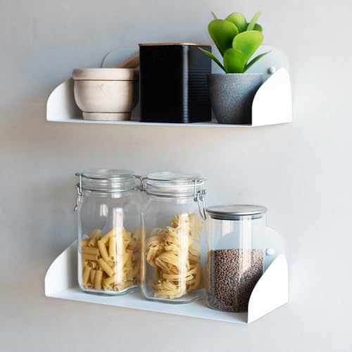 MILUKA Set 2 Wandregal Weiß 40 X 16 cm | Bücherregal Wand Ideal für Regal Wand Deko, Kinderzimmer Deko, Wanddeko Wohnzimmer, Badezimmer Deko (2, Weiß) von MILUKA