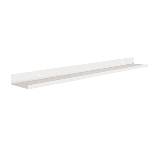 MILUKA Wandregal Weiß Metall | Regal Wand 110 cm Long | Wandboards, Für Bilderrahmen Dekos, Buch, Für Schlafzimmer, Küche, Büro, Wohnzimmer | Regale für Wände Weiß von MILUKA