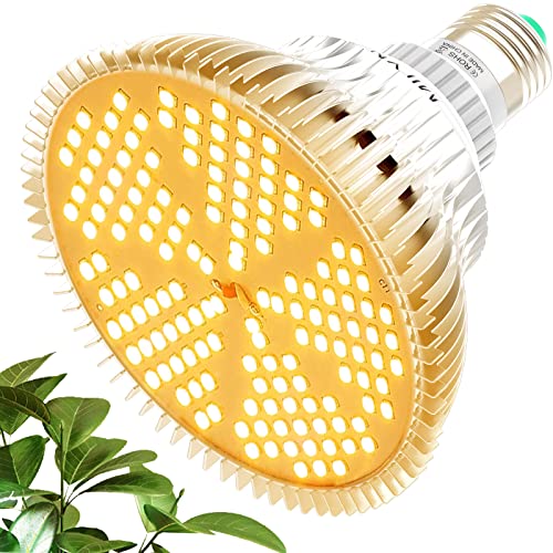 MILYN 100W LED Pflanzenlampe E27 150 LEDs Vollspektrum Pflanzenlicht LED Grow Light, Achstumslampe ähnlich dem Sonnenlichts für Garten Gewächshaus Zimmerpflanzen Sämling Gemüse, Blumen von MILYN