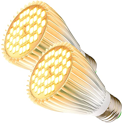 MILYN Led Pflanzenlampe, 2 Pack 40 LEDs Sonnenlichts Vollspektrum Pflanzenlampen E27 30W Led Grow Lampe für Zimmerpflanzen, Hydrokultur Gewächshaus Sukkulenten GemüSe und Blumen von MILYN
