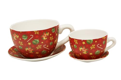 Mimbre Natural Zwei Blumentöpfe für Weihnachten, S/2 (33 x 25,5 x 16 cm) von MIMBRE NATURAL