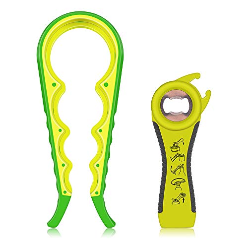 MIMIVIVA Flaschenöffner & Glasöffner, für Senioren und Personen mit Arthritis, Leicht zu bedienender Dosenöffner für Schwache Hände, Inklusive 5-in-1 Flaschenöffner & 4-in-1 Glasöffner, Grün von MIMIVIVA