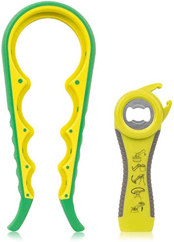 MIMIVIVA Glasöffner, Multifunktions Flaschenöffner Dosenöffner Set Deckelöffner für Senioren mit Arthritis / Schwache Hände, Glasöffner mit Griff und Drehgriff von MIMIVIVA