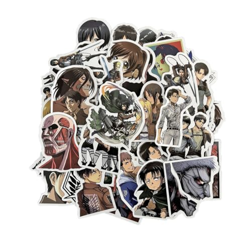 MIMOSQ Anime Attack Aot On Titan Cosplay Aufkleber 50pcs - Offizielle Lizenz, EU47407T10046 von MIMOSQ