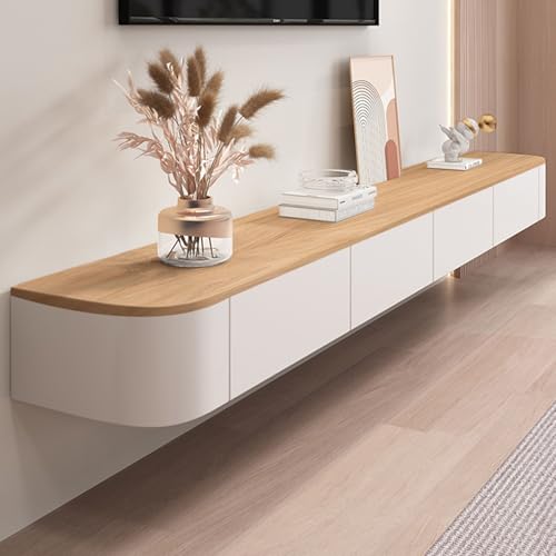 MIMRTIMI TV-Schrank weiß,Lowboard hängend,Schwebender Fernsehschrank,Sideboard Hängeschrank Fernsehtisch für Wohnzimmer, Schlafzimmer, Esszimmer von MIMRTIMI