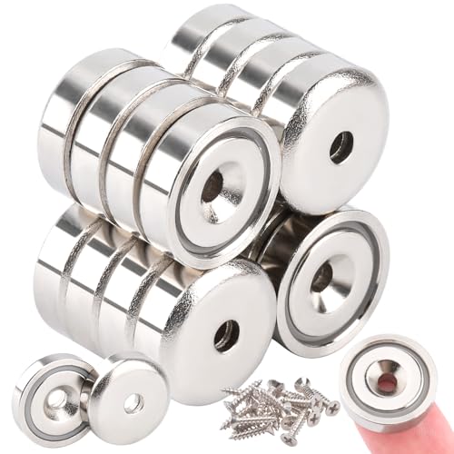 MIN CI 18Stück Neodym Magnet Extra Stark, 6kg(13lbs) Magnete zum Schrauben 16mm Runder Magnete mit Loch Flach Magnet mit Gewinde Magnets zum Anschrauben von MIN CI