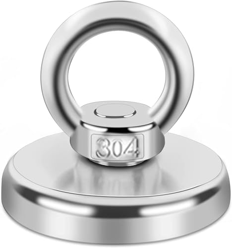 MIN CI 48mm Starke Magnete, Magnethaken Extra Stark 85kg Haftkraft Ösenmagnet Magnete mit Haken, Magnetfischen Magnet mit Öse Neodym Magnete Stark Magnetische Haken Topfmagnet für Camping MIN CI 48mm Starke Magnete, Magnethaken Extra Stark 85kg Haftkraft Ösenmagnet Magnete mit Haken, Magnetfischen Magnet mit Öse Neodym Magnete Stark Magnetische Haken Topfmagnet für Camping von MIN CI