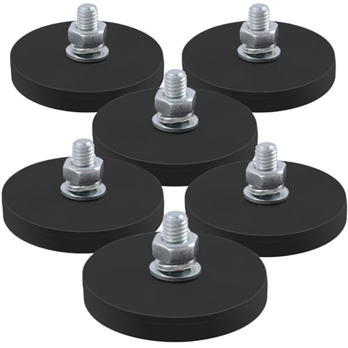 MIN CI 6Stück Neodym Magnete Extra Stark, Magnet mit Gewinde D43x6mm M6 Magneten Schraubbar Flach Magnete mit Loch Senkkopf Magnete zum Anschrauben Autolichter Topfmagnet Groß Magnet Rund von MIN CI