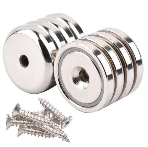 MIN CI 8 Stück Stark Magnete 32x7mm, Neodym, Bastelmagnete, Rund, Silber, 40KG, Magnet von MIN CI