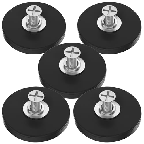 MIN CI Magnete Stark Groß, 5 Stück Neodym Magnet mit Gewinde D66x8mm M6 Magneten Schraubbar Flach Magnete mit Loch Senkkopf Magnete zum Anschrauben Autolichter Topfmagnet Magnet Rund von MIN CI