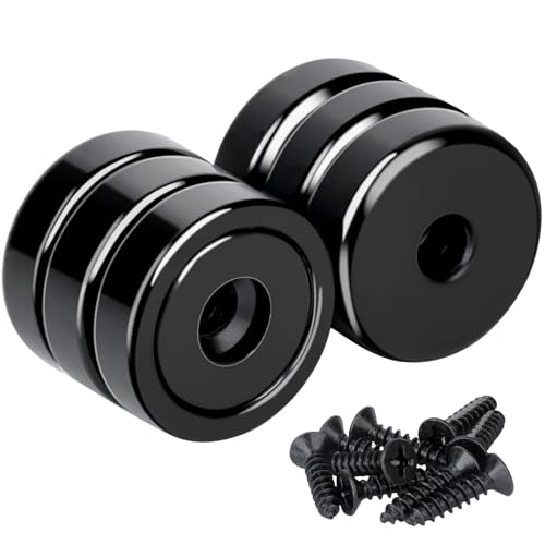 MIN CI Schwarz Magnete Stark 15kg(35lbs) Neodym Magnete mit Loch, 20mm Runde Magnets mit Gewinde Anschrauben Topfmagnet Flach Starker Magnet 6Stück von MIN CI