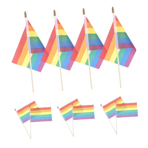MINAOLULUS 10stücke Handfahnen Regenbogenfarben Lgbt Pride Flaggen Für Paraden Feiern Und Events Mit Holzstangen Ein Bedeutendes Accessoire Für Stolz Und Gleichheit MINAOLULUS 10stücke Handfahnen Regenbogenfarben Lgbt Pride Flaggen Für Paraden Feiern Und Events Mit Holzstangen Ein Bedeutendes Accessoire Für Stolz Und Gleichheit von MINAOLULUS