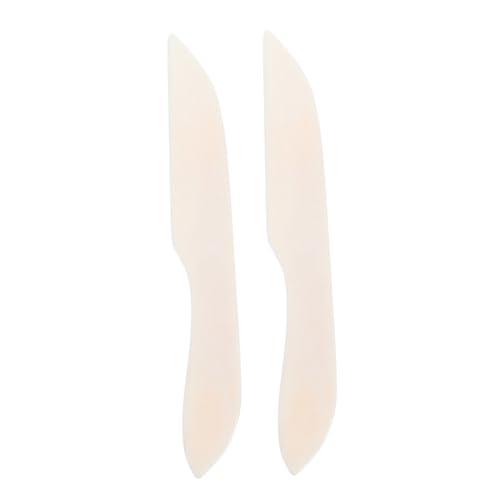 MINAOLULUS 2 Stück Tonschnitt Origami-Werkzeug aus Papier Ritzwerkzeug aus Pappe Bone Folder Papierfalter Knochenordner und Scoring-Tool Quilt-Faltwerkzeug Rinderknochen Beige von MINAOLULUS
