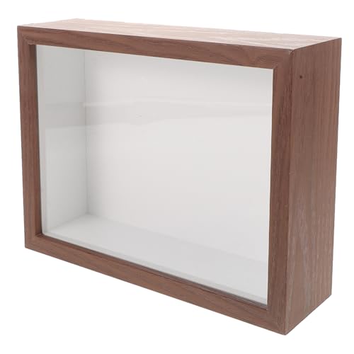 MINAOLULUS Hohler Fotorahmen getrockneter Blumenrahmen Bilderrahmen Basis anzeigen Rock -Vitrine -Hülle Probenanzeigerahmen Schattenboxen Shadow Box hölzern Coffee von MINAOLULUS
