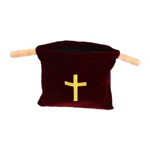 MINAOLULUS Kirchen Opfertasche aus Stoff und Holz Große Kapazität Kreuzstickerei für Erstkommunion und Taufen Dekorativ für Kirchliche Zeremonien MINAOLULUS Kirchen Opfertasche aus Stoff und Holz Große Kapazität Kreuzstickerei für Erstkommunion und Taufen Dekorativ für Kirchliche Zeremonien von MINAOLULUS