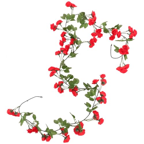 MINAOLULUS künstliche Rosenranke ästhetische Raumdekoration Blütenblatt Simulation gefälschte Reben Blumen- Stiele hochzeitsdeko zarte Bogenblume Reben Seidentuch rot MINAOLULUS künstliche Rosenranke ästhetische Raumdekoration Blütenblatt Simulation gefälschte Reben Blumen- Stiele hochzeitsdeko zarte Bogenblume Reben Seidentuch rot von MINAOLULUS