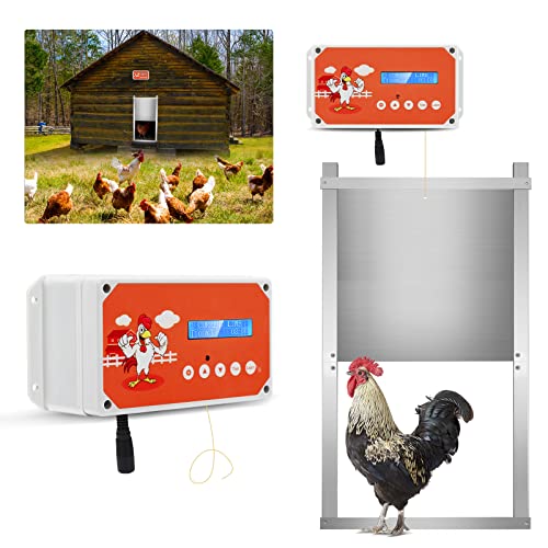 Automatische Hühnerklappe Hühnerstall öffner Kit Hühnerhaus 30 x 60cm,Türöffner Hühnerstall mit Zeitschaltuhr für Smart Home Farms, Fernbedienungen von MINENICE