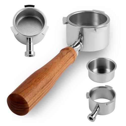 Bodenloser Siebträger 51mm 3 Ears,Siebträger Kompatibel mit DeLonghi Dedica EC680/EC685/EC885 mit 3 Ohren und Holzgriff,Filter Basket 0.3mm Pores Espresso Nadel Verteiler Bodenloser Siebträger 51mm 3 Ears,Siebträger Kompatibel mit DeLonghi Dedica EC680/EC685/EC885 mit 3 Ohren und Holzgriff,Filter Basket 0.3mm Pores Espresso Nadel Verteiler von MINENICE