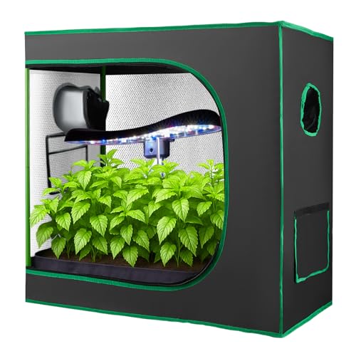 Grow Zelt Klein 45x80x80cm für Hydrokultur Anzuchtsystem, 600D Grow Box mit Hochreflektierendem Mylar Gewächshaus Indoor für Grow Boxen für Garten Anzucht Gemüse Kräuterzuchtschränke von MINENICE