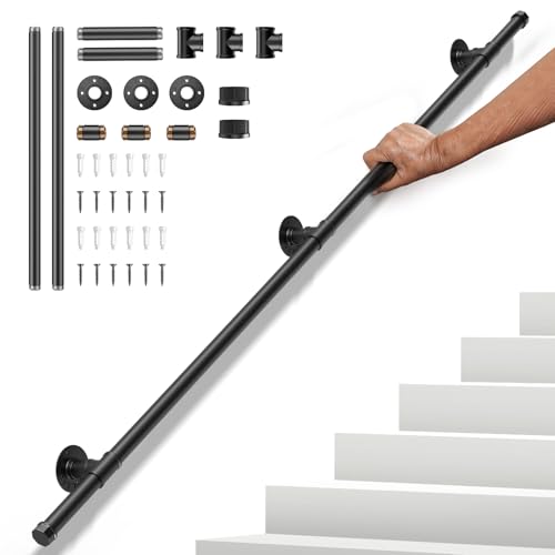 Handläufe für Treppen, MINENICE 2-Teiliger 1.5M Barrierefreier Handlauf aus Metall zur Wandmontage, Handlauf für den Innenbereich, geeignet für Kinder, Behinderte und ältere Menschen Handläufe für Treppen, MINENICE 2-Teiliger 1.5M Barrierefreier Handlauf aus Metall zur Wandmontage, Handlauf für den Innenbereich, geeignet für Kinder, Behinderte und ältere Menschen von MINENICE