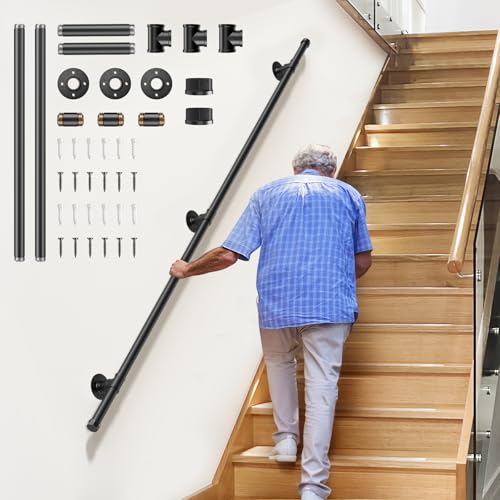 Handläufe für Treppen, MINENICE 2-Teiliger 2M Barrierefreier Handlauf aus Metall zur Wandmontage, Handlauf für den Innen- und Außenbereich, geeignet für Flure, Küchen, Schränke, Wohnzimmer Handläufe für Treppen, MINENICE 2-Teiliger 2M Barrierefreier Handlauf aus Metall zur Wandmontage, Handlauf für den Innen- und Außenbereich, geeignet für Flure, Küchen, Schränke, Wohnzimmer von MINENICE