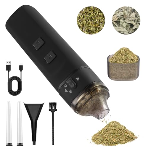 MINENICE Grinder Elektrisch, Elektrischer Grinder mit 7 Nm Starkem Motor Schnelles Mahlen, USB-Aufladung, 2-Wege-Mahlen elektrische gewürzmühle für Gewürzen/Pollen, mit Trichter Schüssel Kegelrohr von MINENICE