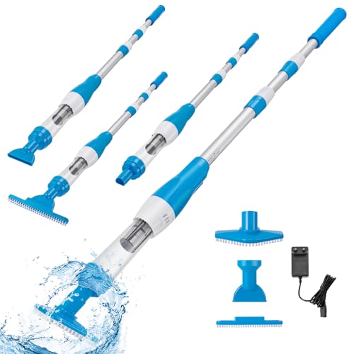 Poolsauger, 3-in-1 Wiederaufladbarer Poolsauger Akku mit Starker Saugkraft, Akku Pool Sauger mit Teleskopstange 106–165 cm, Automatischem Sensor, 3 Bürstenköpfen für Spas, Pools Poolsauger, 3-in-1 Wiederaufladbarer Poolsauger Akku mit Starker Saugkraft, Akku Pool Sauger mit Teleskopstange 106–165 cm, Automatischem Sensor, 3 Bürstenköpfen für Spas, Pools von MINENICE
