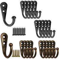 Minetgnon - 20 Stück Kleiderhaken, Wandmontage, Vintage-Retro-Kleiderhaken, Metall-Kleiderhaken mit Schrauben von MINETGNON