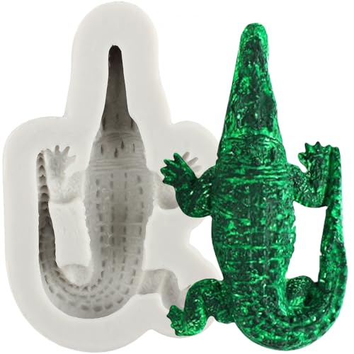 MINFEIDMS 3D Meerestiere Süßigkeiten Schokoladenform Alligator Silikonform Krokodil Fondant Form für Zucker Kuchen Dekorieren Cupcake Topper Gummi Paste Polymer Clay von MINFEIDMS