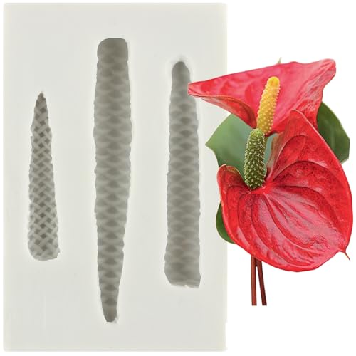 MINFEIDMS Anthuriums Staubblatt Fondant Schokoladenform Anthurium Andraeanum Blume Silikon Kuchenform für Zucker Kuchen Dekorieren Cupcake Topper Candy Chocolate Gum Paste Polymer Clay MINFEIDMS Anthuriums Staubblatt Fondant Schokoladenform Anthurium Andraeanum Blume Silikon Kuchenform für Zucker Kuchen Dekorieren Cupcake Topper Candy Chocolate Gum Paste Polymer Clay von MINFEIDMS