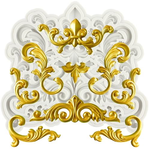 MINFEIDMS Barock Fondant Backform Curlicues Scroll Lace Silikonformen Filigrane Form 3D Sculpted für Zucker Kuchen Dekorieren Cupcake Topper Candy Chocolate Gum Paste Polymer Clay von MINFEIDMS