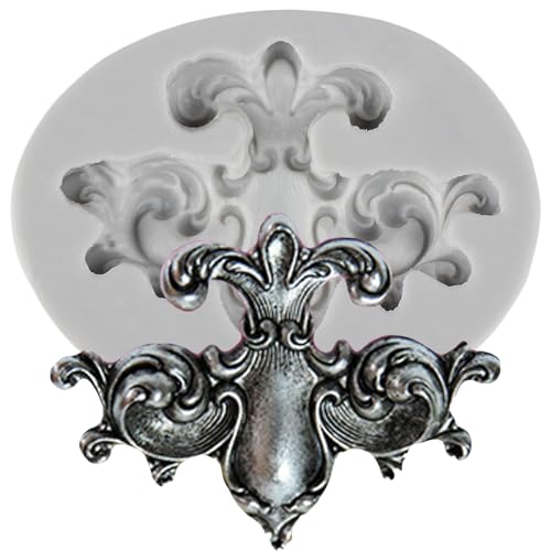 MINFEIDMS Barock Fondant Bordüre Form Scroll Relief Blume Schokolade Silikonformen Curlicues Silikonformen für 3D Sculpted Flower Cake Border Dekoration Cupcake Topper Gummi Paste Candy Polymer von MINFEIDMS
